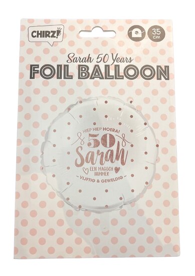 Folieballon Wit - Sarah 50 - 35 cm - Helium- en Luchtvulling