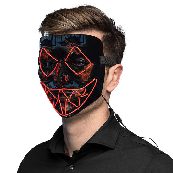 Masker Killer Smile - Voodoo met Licht - Halloween