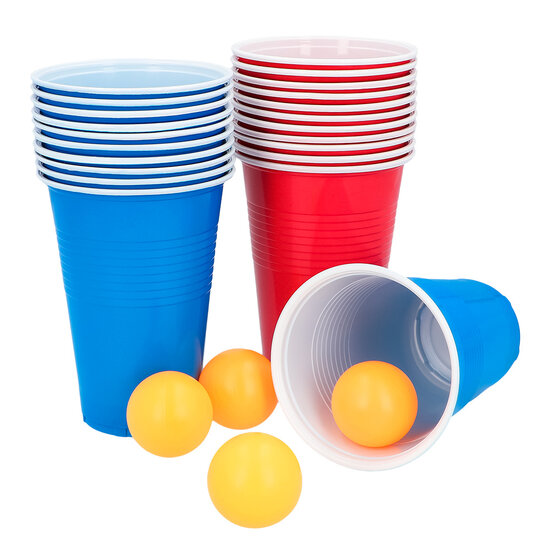 Bier pong set 24 cups red cups