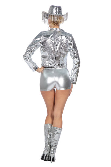 Festival Jas - Jasje Croco - Metallic Zilver - Dames