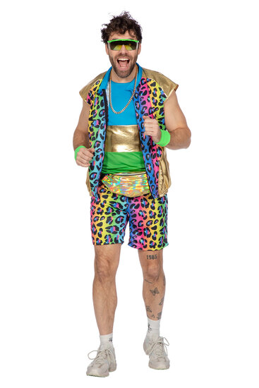 Foute Party Kostuum - Neon Panter - Disco Jaren 80 - Heren