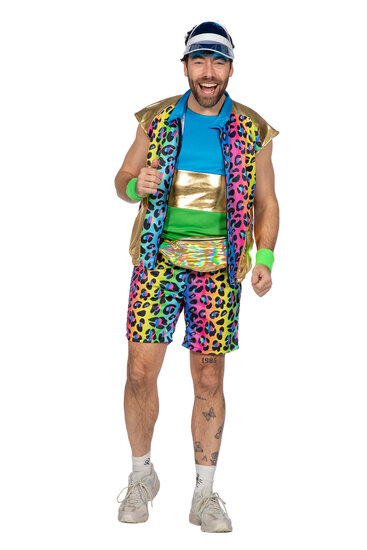 Foute Party Kostuum - Neon Panter - Disco Jaren 80 - Heren