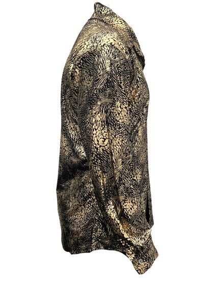Blouse Slangenprint - Goud-Zwart Foute Party - Jaren 80 &amp; 90 - Volwassenen