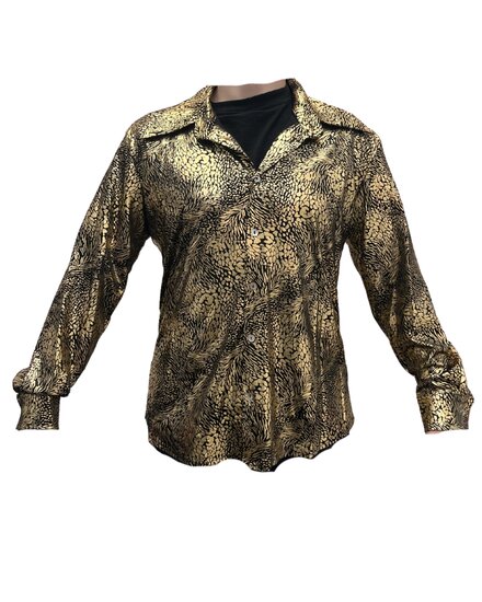 Blouse Slangenprint - Goud-Zwart Foute Party - Jaren 80 &amp; 90 - Volwassenen