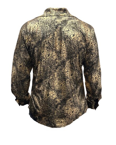 Blouse Slangenprint - Goud-Zwart Foute Party - Jaren 80 &amp; 90 - Volwassenen