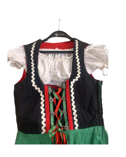 Tweedekans - Nieuw - Dirndl Jurk Oktoberfest - Zwart-Groen - 2-delig - D