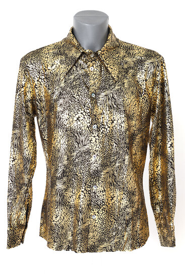 Blouse Slangenprint - Goud-Zwart Foute Party - Jaren 80 &amp; 90 - Volwassenen