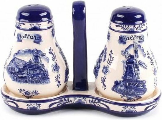 Peper & zout embossed Delfts blauw