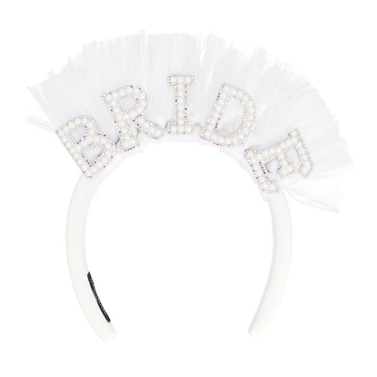 Diadeem Bride - Vrijgezellen Feest - Witte Pareltjes