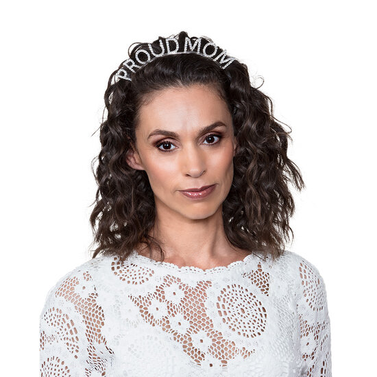 Diadeem Geboorte - Proud Mom - Metaal