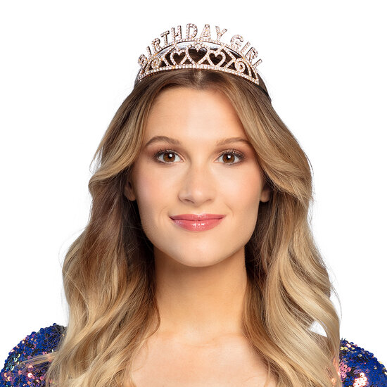Diadeem Verjaardag - Birthday Girl - Metaal Rosé Goud