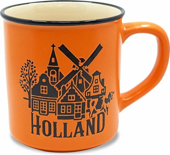 Souvenir Mok - Beker Holland Dorpje - Oranje