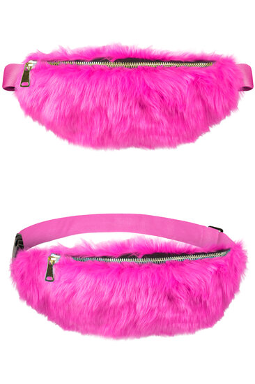 Heuptasje - Pluche Roze - Disco Jaren 80 &amp; 90 - Festival Tas