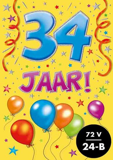 Verjaardagskaart - That Funny Age - 34 jaar - met Envelop