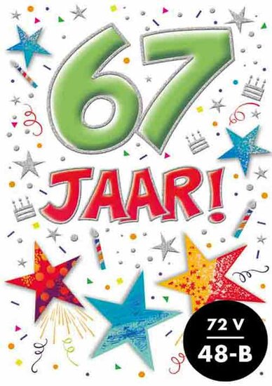Verjaardagskaart That Funny Age - 67 jaar