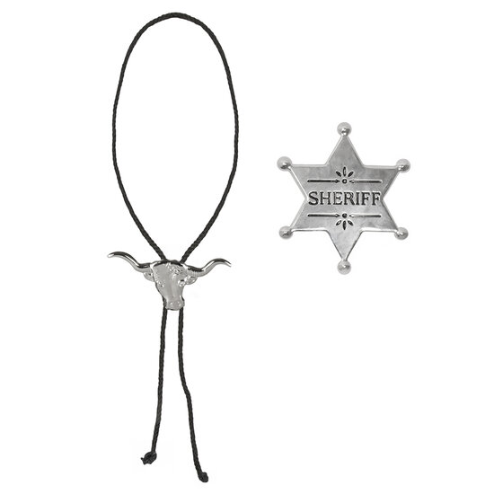 Sheriff Ketting en Ster - Cowboy en Indianen - Set 2-delig