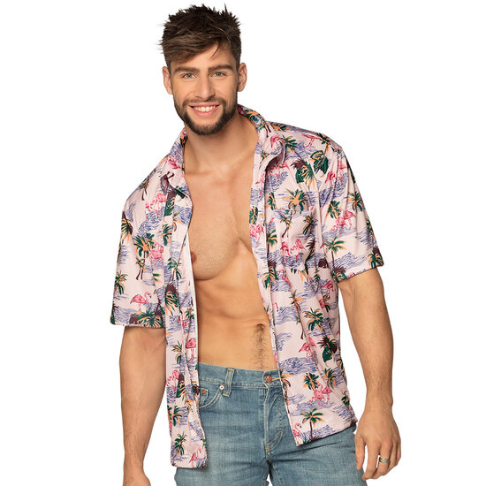 Hawaii T-shirt Flamingo - Strandfeest - Volwassenen