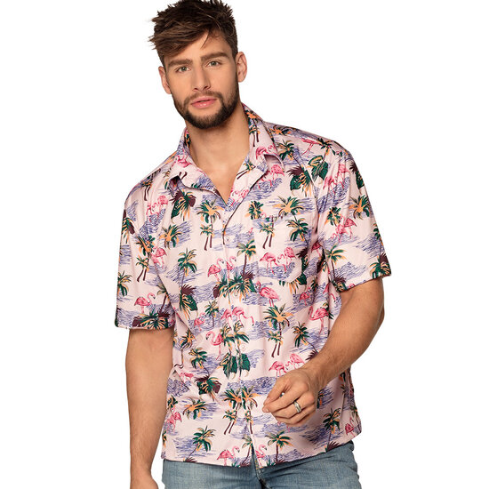 Hawaii T-shirt Flamingo - Strandfeest - Volwassenen