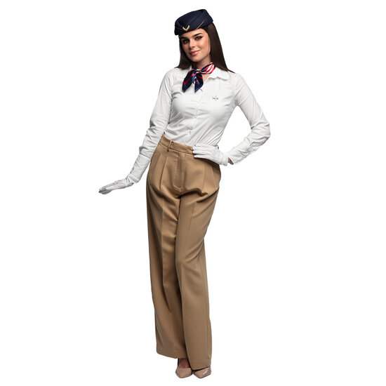 Stewardess Set - Piloten Set - Pet - Sjaal - Handschoenen - Broche