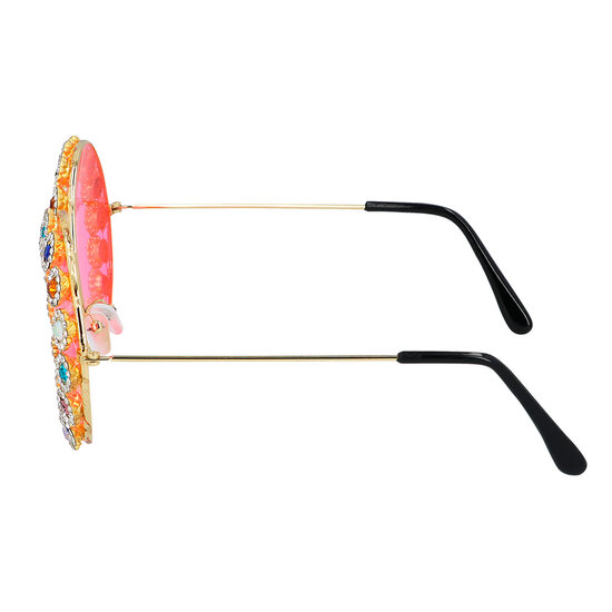 Feestbril - Hippie Bril - Crystal Flower Power