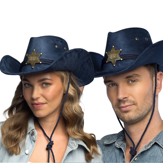 Cowboyhoed Sheriff Tennessee - Suede Blauw - Volwassenen