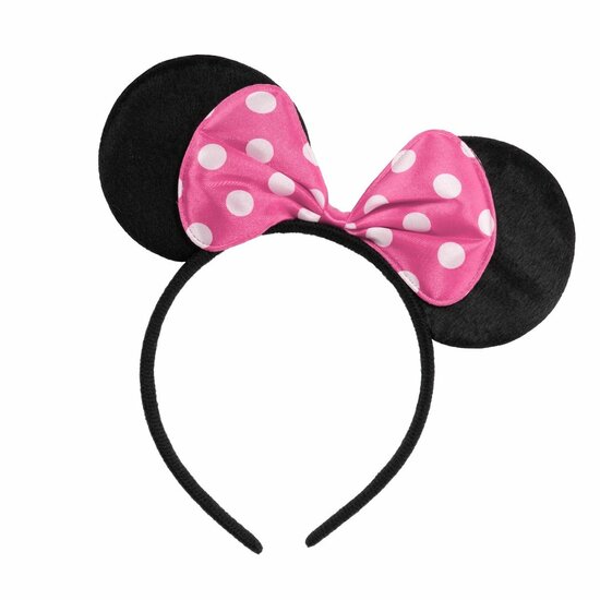 Minnie Mouse - Roze Oortjes Met Strik - Muis Diadeem