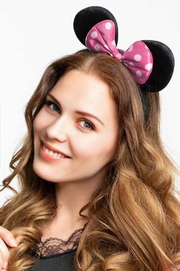Minnie Mouse - Roze Oortjes Met Strik - Muis Diadeem