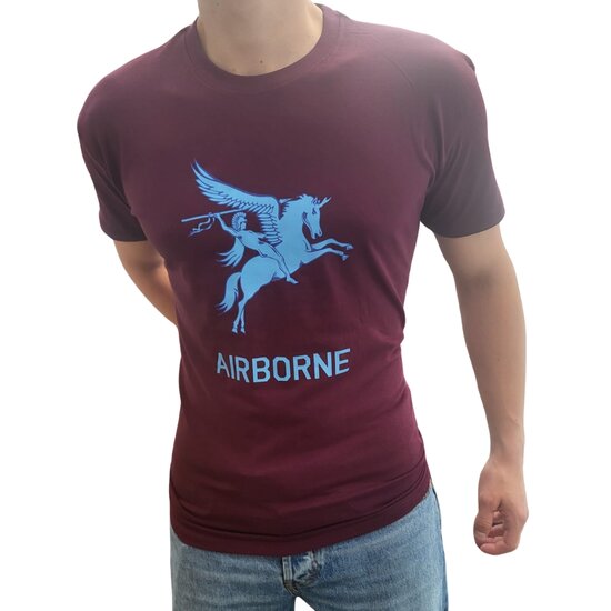 Airborne - T-shirt Pegasus Met Blauwe Tekst En Logo - Volwassenen
