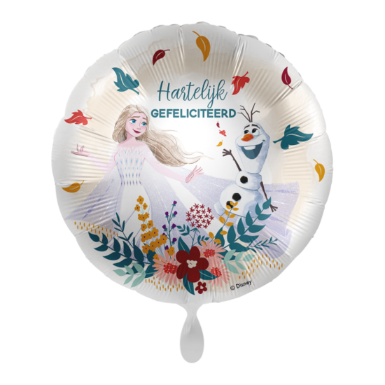 Folieballon - Frozen Olaf & Elsa - Hartelijk Gefeliciteerd - 45 cm