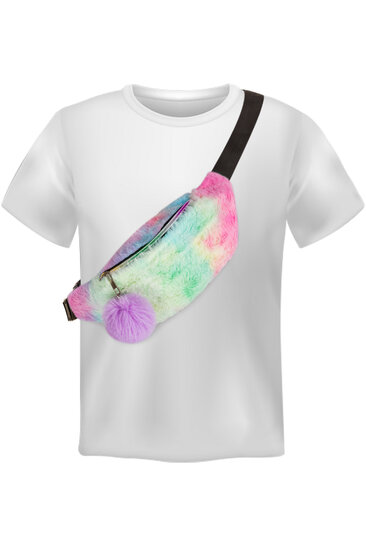 Heuptasje - Fluffy Bont Regenboog Pastel