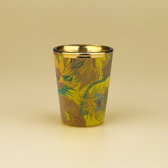 Shotglas - Zonnebloemen van Gogh - Goudfolie