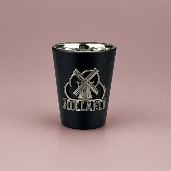 Shotglas - Holland Molen Metaal - Zwart-Zilver