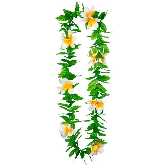 Hawaii Krans Lulani - Tropisch Strandfeest - Bloemenkrans met Groen