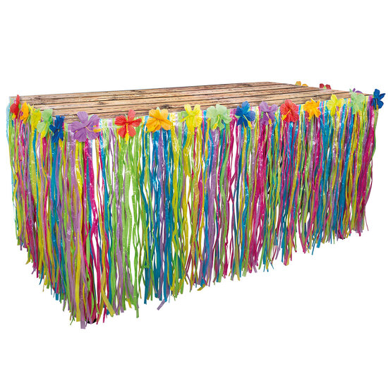 Hawaii Tafelrok - Multicolor met Bloemen - 75 x 300 cm