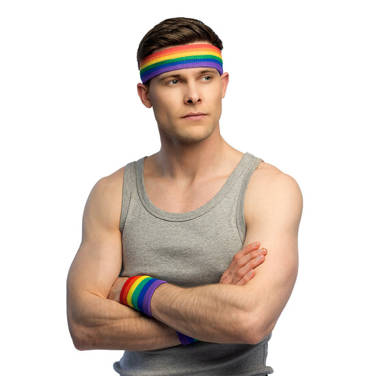 pride regenboog zweetbandjes set