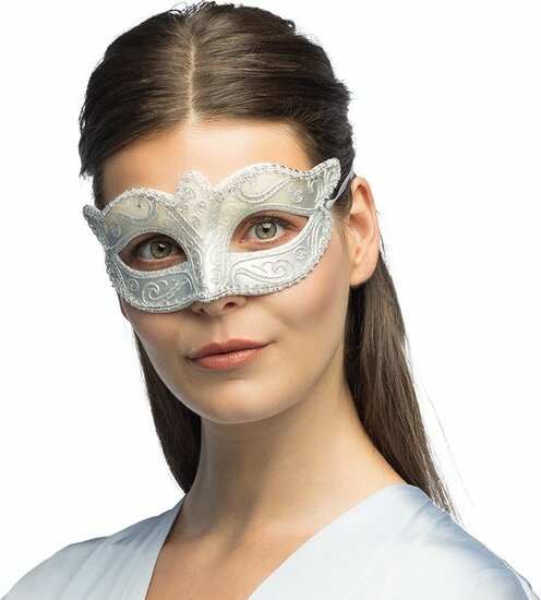 Oogmasker Venice felina Zilver