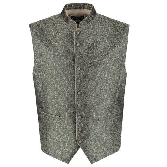 Oktoberfest Traditioneel Vest - Herenvest Jacquardpatroon - Groen-Beige