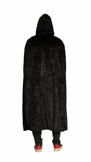 Halloween Cape - Capuchon - Zwart-Rood - Volwassenen