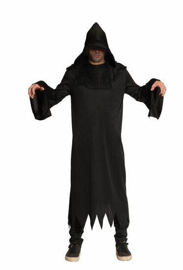 Magere Hein Kostuum - Grim Reaper - Zwart - Volwassenen