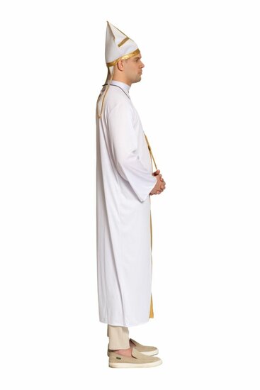 Paus Kostuum - Pope - Wit-Goud - Volwassenen