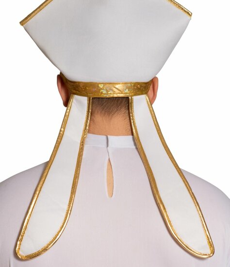 Paus Kostuum - Pope - Wit-Goud - Volwassenen