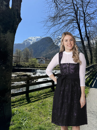 Dirndl Jurkje - Jacquard - Lila-Zwart - Dames