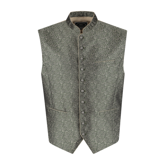 Oktoberfest Traditioneel Vest - Herenvest Jacquardpatroon - Groen-Beige