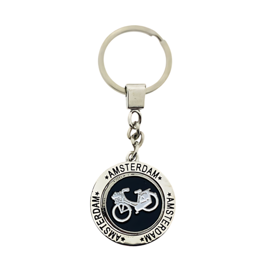 Sleutelhanger mono spinning fiets zwart