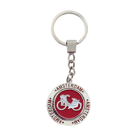 Sleutelhanger mono spinning fiets rood