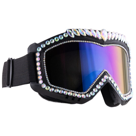 Skibril Strass Steentjes - Parelmoer - Fout Feest - Volwassenen