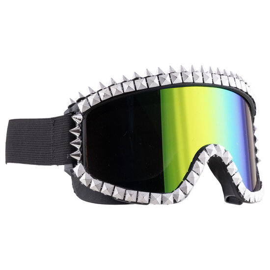Skibril Strass Steentjes - Zilver - Fout Feest - Volwassenen