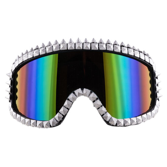 Skibril Strass Steentjes - Zilver - Fout Feest - Volwassenen