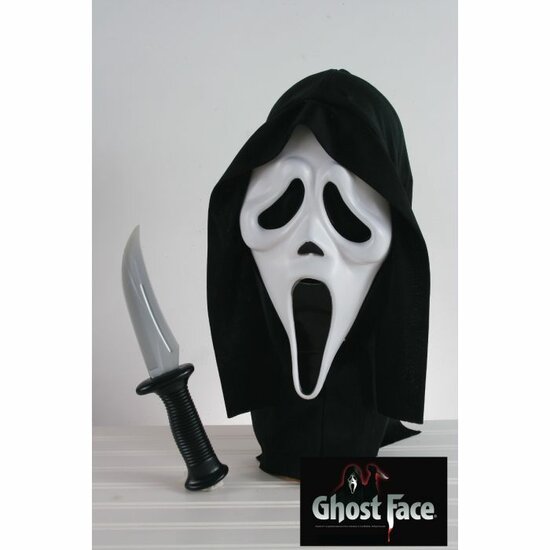 Scream Masker & Mes - Scream Met Kap Licenti