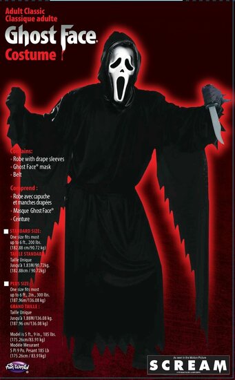 Ghost Face Scream Kostuum Met Masker - Volwassenen